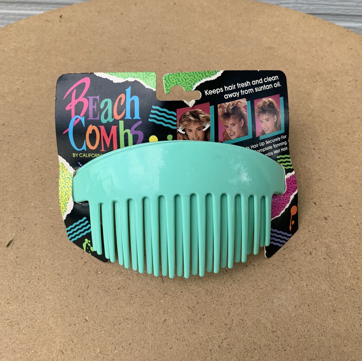 VTG 1980\'s TZERs Newport Beach Hair Combs~ Cream & Teal Blue ~ Set of 2 1980s Combs - Etsy main image 3