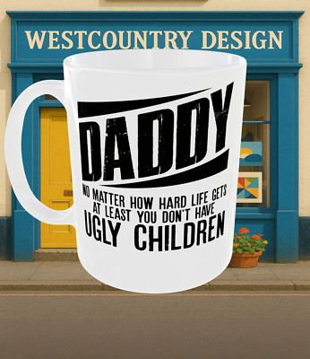 Lustige Papa Tasse - ''Wie schwer das Leben wird'' Spruch | freches Vatertagsgeschenk | Geburt