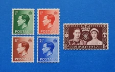 Great Britain Stamps, Scott 230-234 Complete Sets MNH