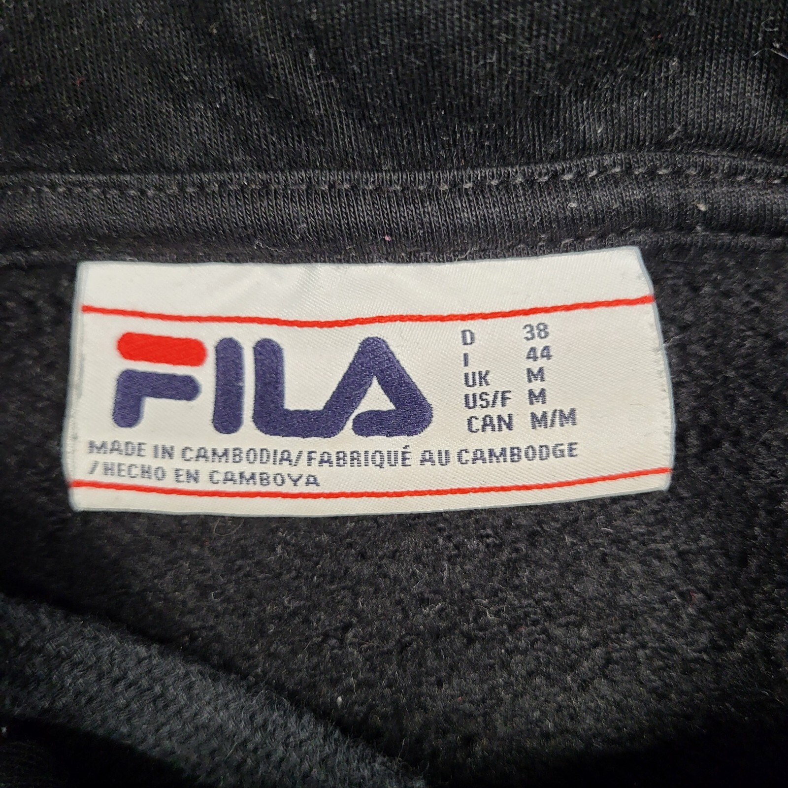 Felpa sportiva con coulisse Fila nera UK donna taglia M EE482