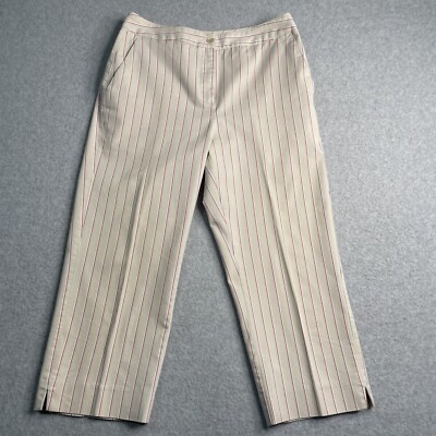 EP Pro Golf Pants Women 4P Beige Pink Striped Capri