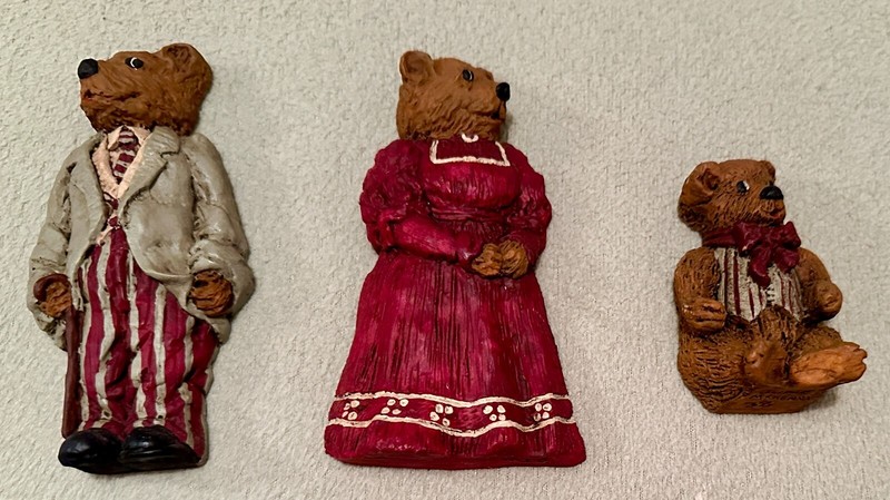 VTG Berenstain Style Bear Family Ornaments June McKenna 1982-1985 Art Figures