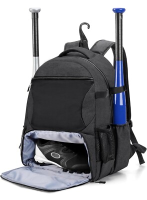 DSLEAF Baseball Backpack with Separate Shoe Space, Softball Bat Bag Holds Up ...