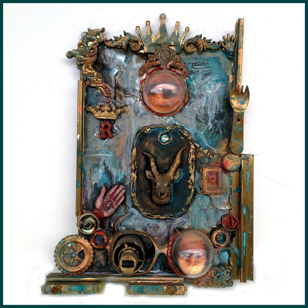 assemblage art original sculpture mixed media collage