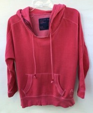 AMERICAN EAGLE RED HOODED SWEATSHIRT Length Raglan Sleeves Size M Hoodie