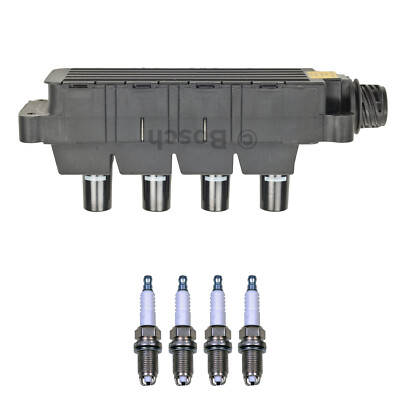 Bosch 1 Ignition Coil Denso 4 U-Groove Spark Plug Kit For E36 R52 R53 Reno L4