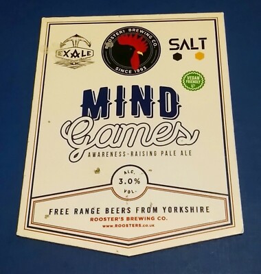 HÄHNE BRAUEREI GEDANKENSPIELE PALE ALE BIER PUMPE GRIFF CLIP ABZEICHEN 3,0 % 