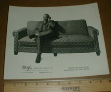 VTG 1940s McAfee Mfg Fine Furniture Sofa Greenville SC South Carolina Handout 