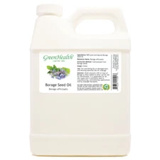 Borage Seed Carrier Oil - 32 fl oz - White Plastic Jug w/ Cap - GreenHealth