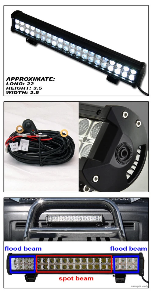 Topline For Pontiac 22" 120W CREE LED Light Bar Spot Flood Beam Work Fog Lamp - Image 2 of 2