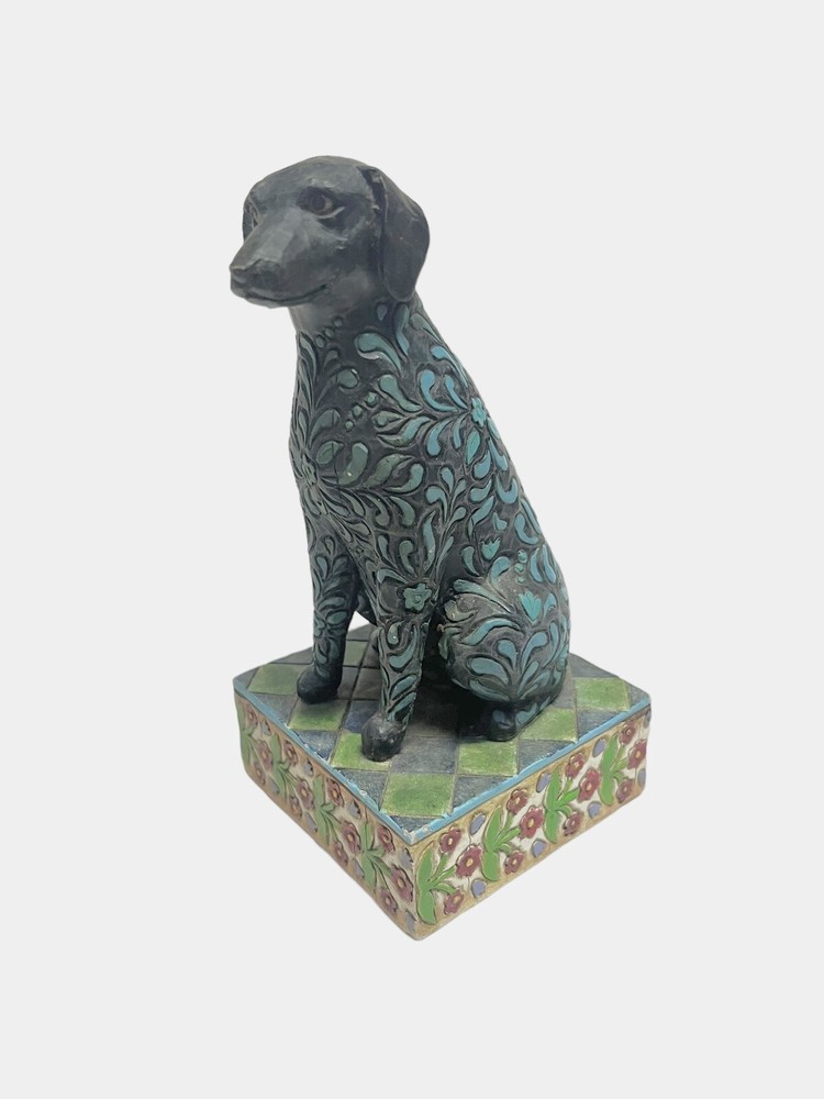 Jim Shore Heartwood Creek Licorice Black Lab Statue Dog Figurine 2005 Enesco 7”