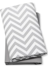 Cloud Island Fitted Baby Play Yard Sheets Chevron  Solid 2pk Grey and White