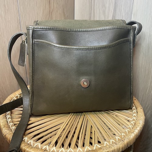 Bolso Coach Vintage Morera Salvia Hecho en EE. UU. RARO 9899 con Etiqueta Colgante Herrajes de Latón - Imagen 7 de 24