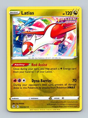 Pokmon TCG Latias Fusion Strike 193/264 Regular Rare | eBay