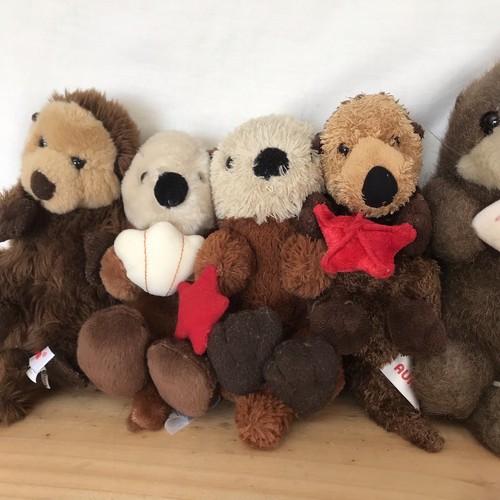 Lot of 5 Fiesta Sea Otter with Shell Ty Starfish Stuffed Animal Plush 6" - Picture 9 of 16