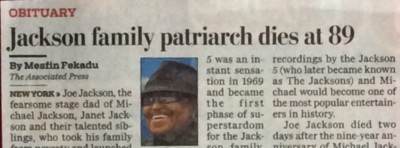 1928-2018 JOE JACKSON MINI OBITUARY FATHER OF THE JACKSON FAMILY MICHAEL JACKSON