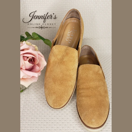 Camel suede shop loafers