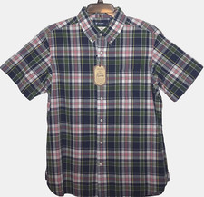Daniel Cremieux Short Sleeve Shirt L Multi Color Check Indian Madras NWT DSS567