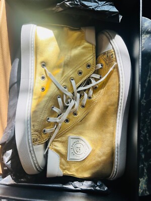 Saint Laurent Bedford high top sneakers in gold size 45 | eBay