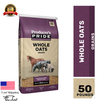 Whole Oats Horse Feed   Premium Bulk Nutrition, 50 lb Bag with Added Vitamins