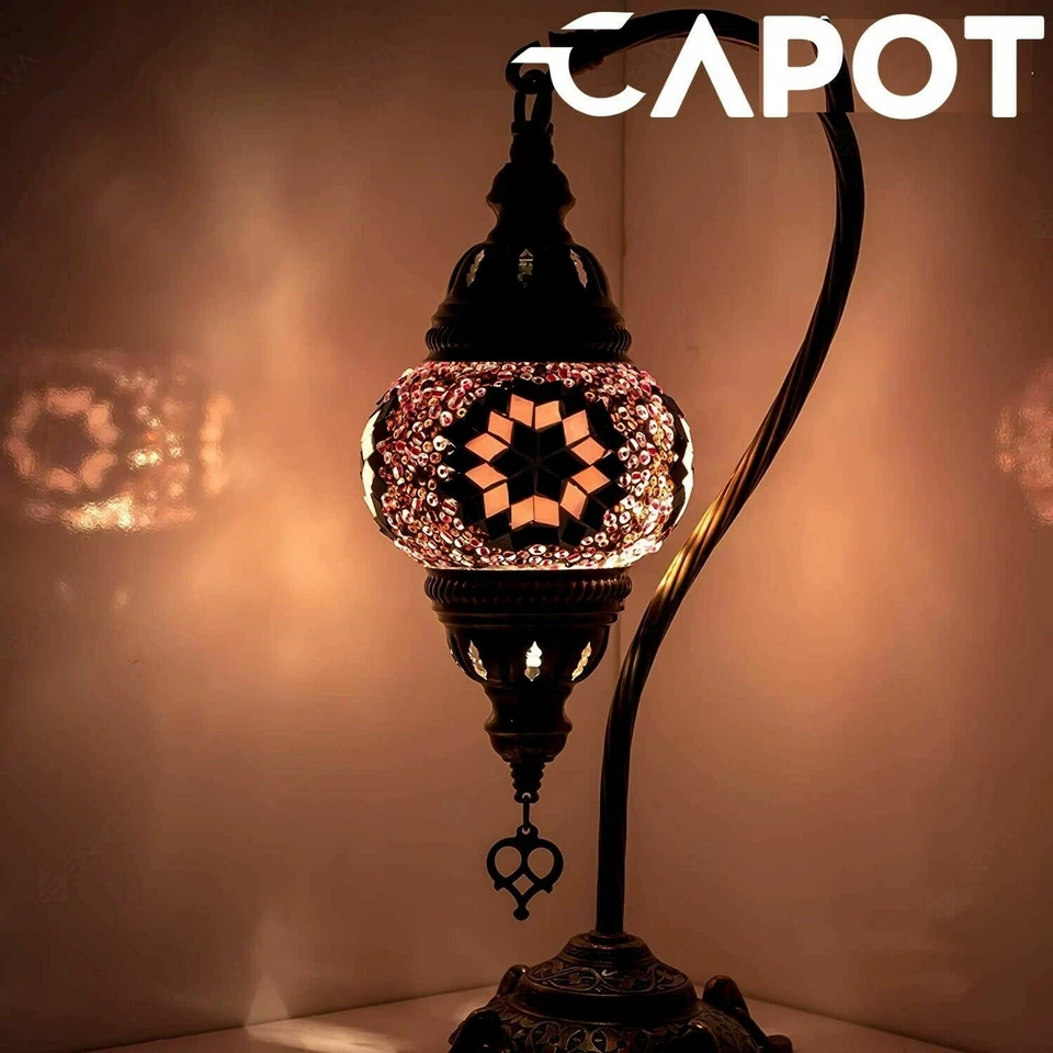 Lampe mosaïque turque marocaine fabriquée à la main Tiffany lampe de bureau - Photo 2/4