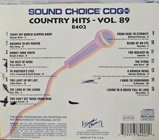 SC8402 COUNTRY HITS SOUND CHOICE KARAOKE CDG LOT WA
