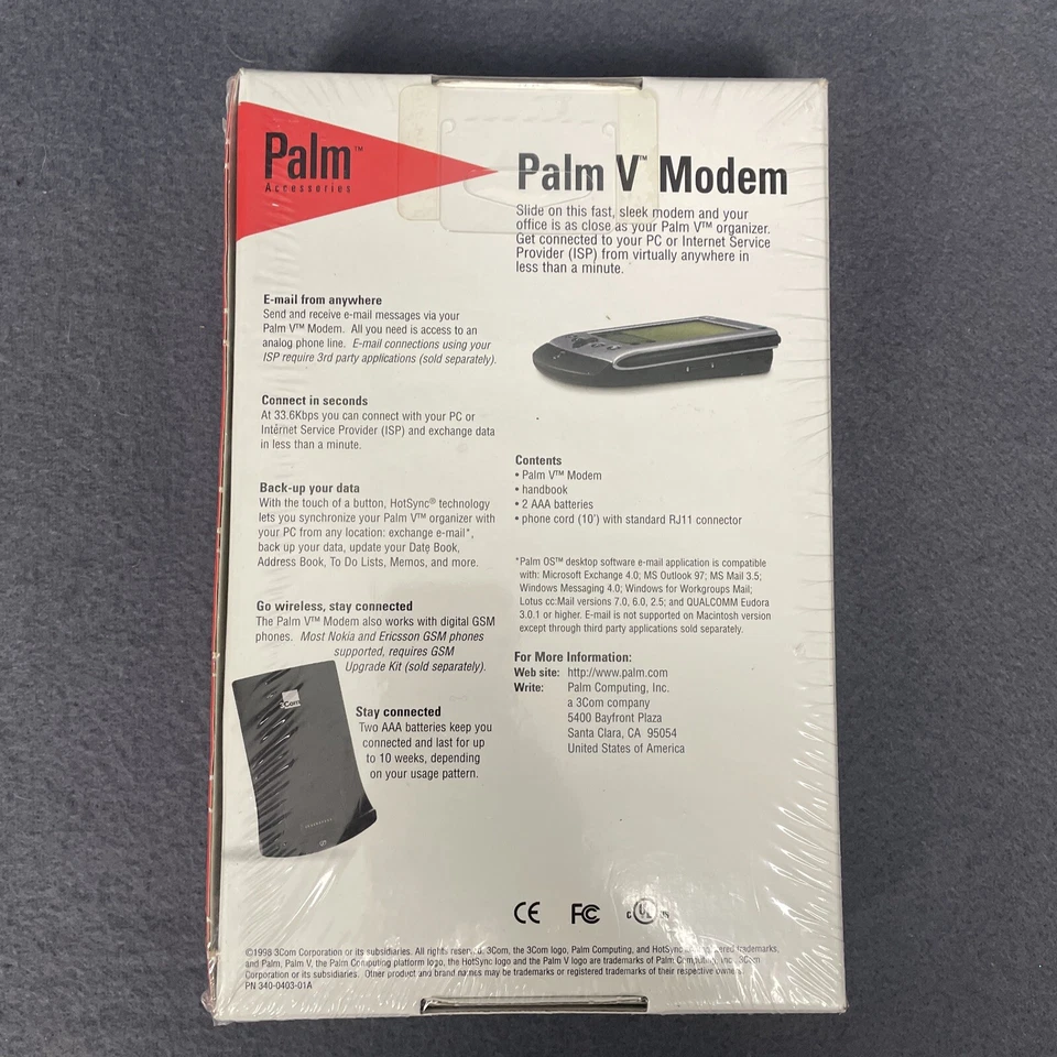 Palm V Modem 3Com 10401U IBM WordPad c3 New Sealed - Image 2 of 4