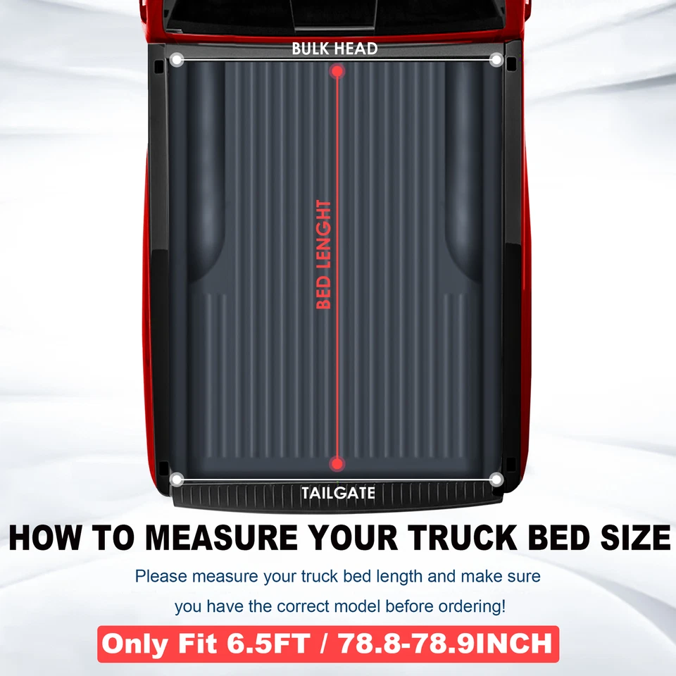 6.5FT Soft Roll Up Truck Bed Tonneau Cover For 1997-2004 Dodge Dakota Foto 2 de 4