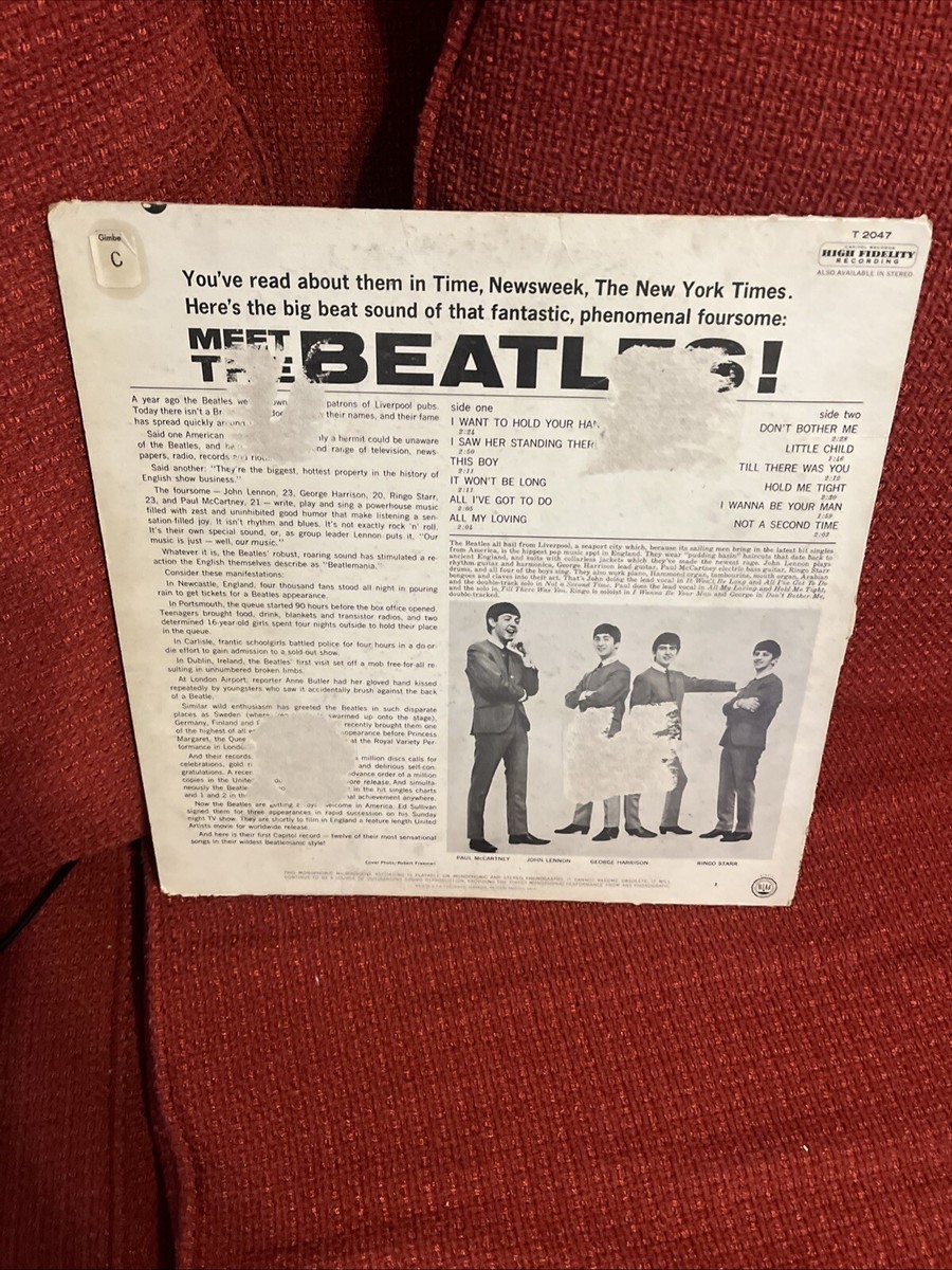 Vintage 1964 Capitol Records Meet the Beatles First Album LP