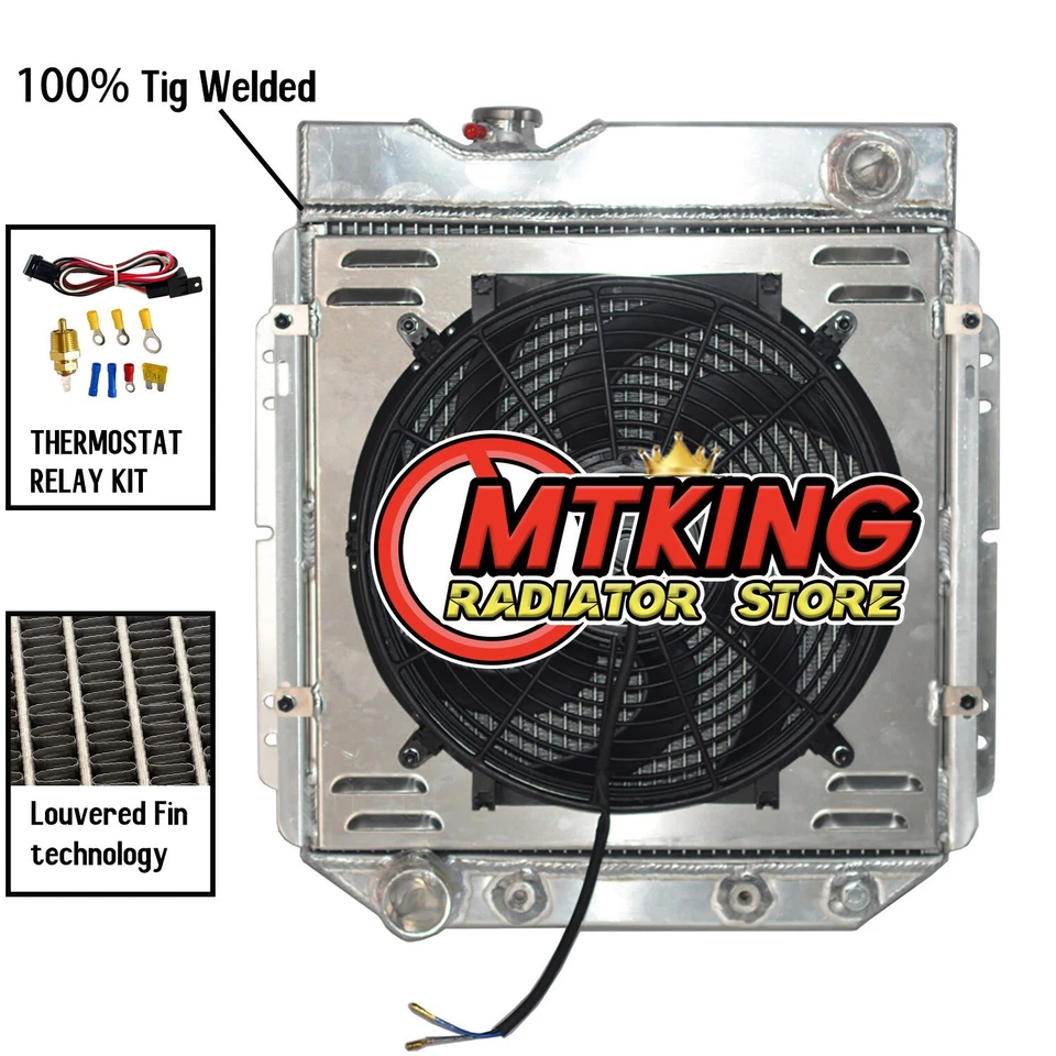 Radiador + ventilador de cubierta para 1961-1965 1963 Mercury Comet / Econoline Comet V8 intercambio Foto 2 de 4