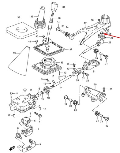BOCCOLA LEVA AZIONAMENTO MARCE CAMBIO SUZUKI GRAN VITARA JIMNY SUZUKI 2815284A00 - Imagen 5 de 5