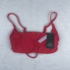 Wild Fable Bralette Bikini Top Womens XS Red Square Neck Removable Pads Stretchy