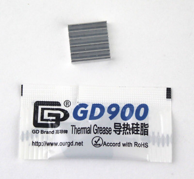 2Pcs Aluminum Heatsink Silver 13x13mm Surface 3mm Height with GD900 Packet