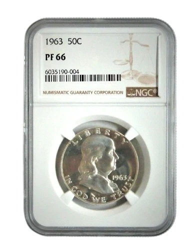 1963 Silver Franklin Half Dollar Proof NGC PF 66  ⭐463⭐V3⭐