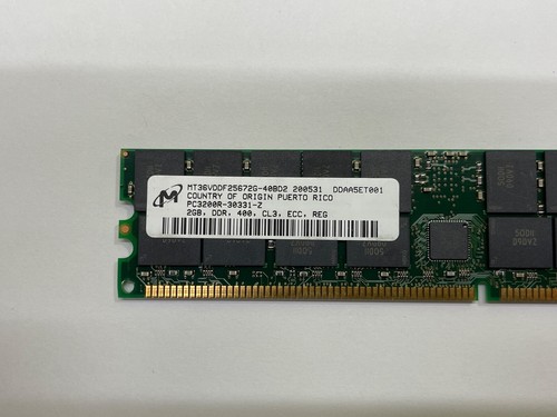 HP 2GB PC3200R DDR 400 CL3 ECC REG MT36VDDF25672G-40BD2 373030-051 - Picture 2 of 3