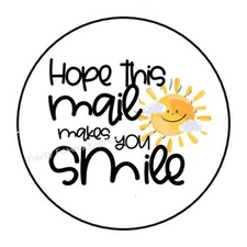 30 HOPE THIS MAIL MAKES YOU SMILE ENVELOPE SEALS LABELS PARTY STICKERS 1.5"