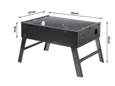 Barbecue Pieghevole Portatile In Acciaio Inox Con Doppie Ali – Dimensioni 93,5x33,5x70 Cm, Per Giardino, Campeggio E Picnic