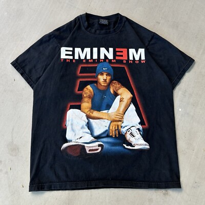 Vintage The Eminem T Shirt Rare Hip Hop Rap Tee L Black