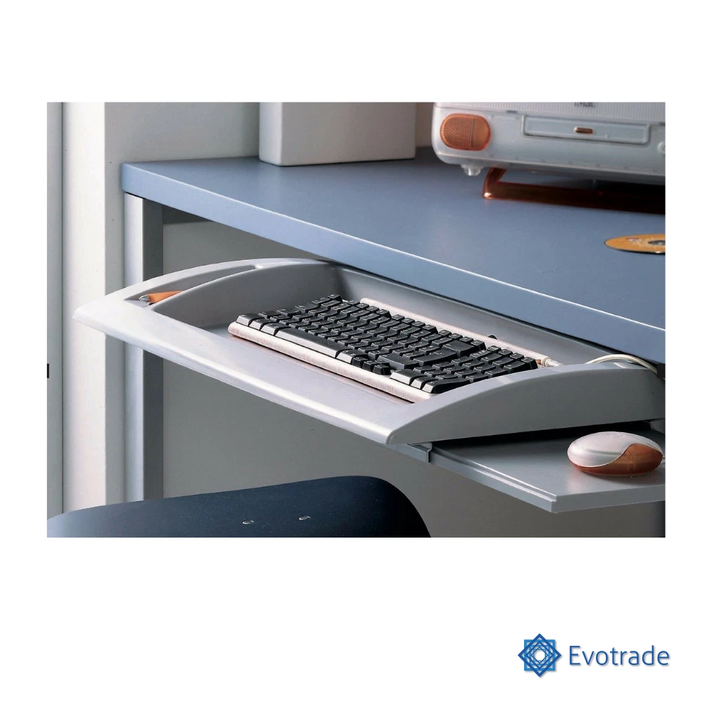 Scrivania Compatta VidaXL Per Computer Con Vassoio Tastiera Estraibile E Ripiano Per CPU - Nero - 60x40 Cm - Con Ruote - 3