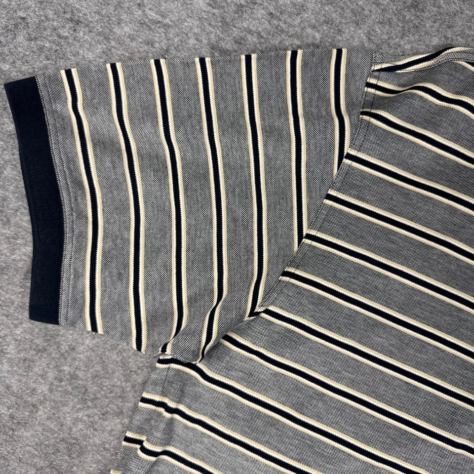 Augusta National Masters Polo Shirt Mens Large Golf Grey Black Striped EUC - Image 4 of 4