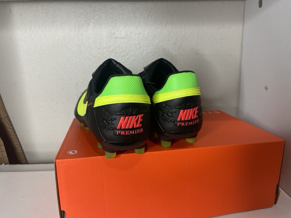 Nike Premier FG Low Top Soccer Cleats Black Volt Crimson