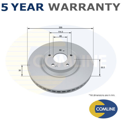 Comline Front Brake Disc Fits Hyundai i30 2017- 1.0 1.4 1.6 CRDi 2.0 #1