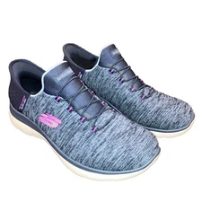 Skechers 149937 Navy/Purple Slip-Ins Air-Cooled Memory Foam  Sneaker  Women’s 10