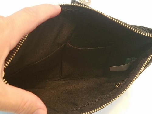 Black PI BETA PHI Faux Leather Zipper Purse with pocket - Picture 4 of 6