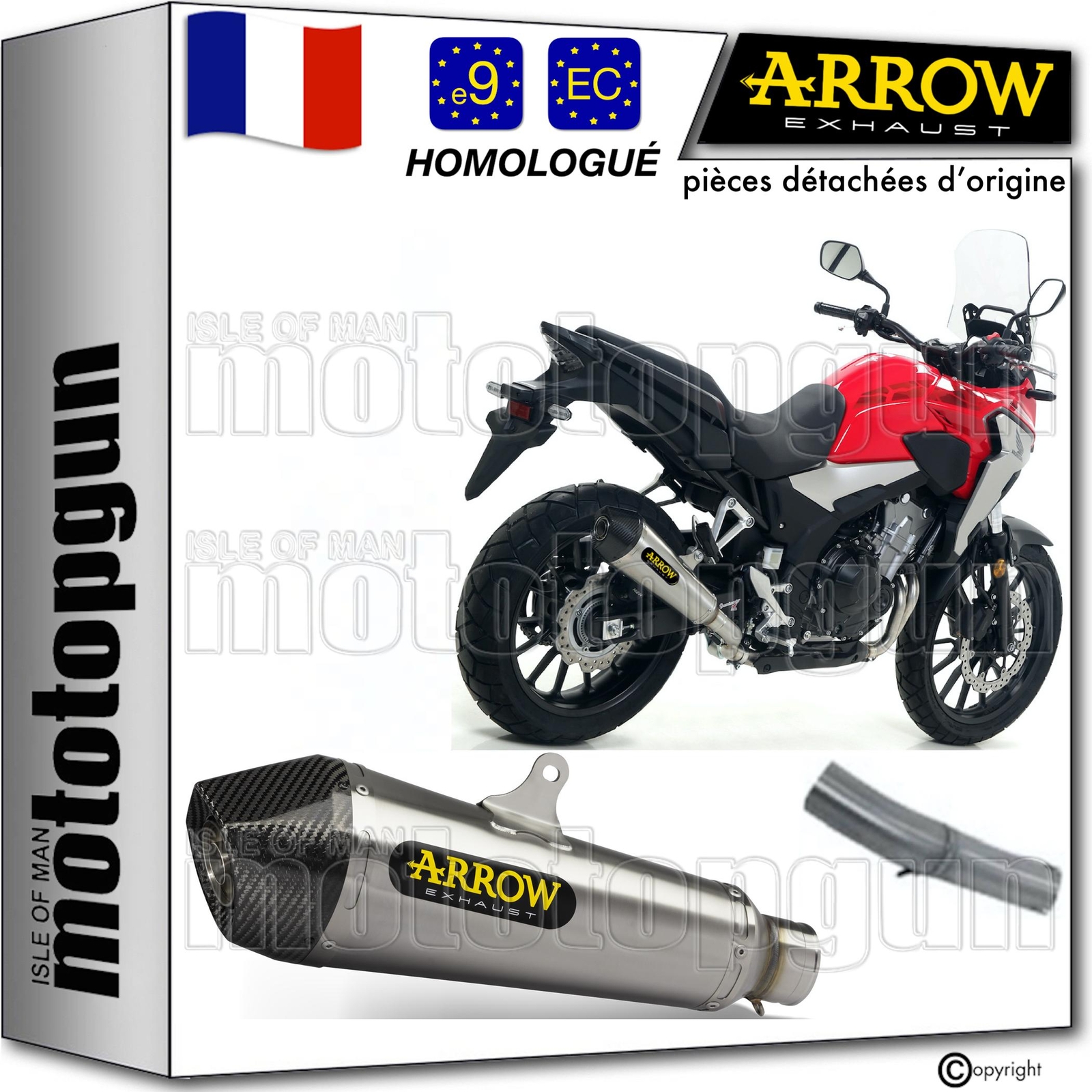 Échappement Arrow X-Kone pour voyager en Honda CB 500 X millésime 2020