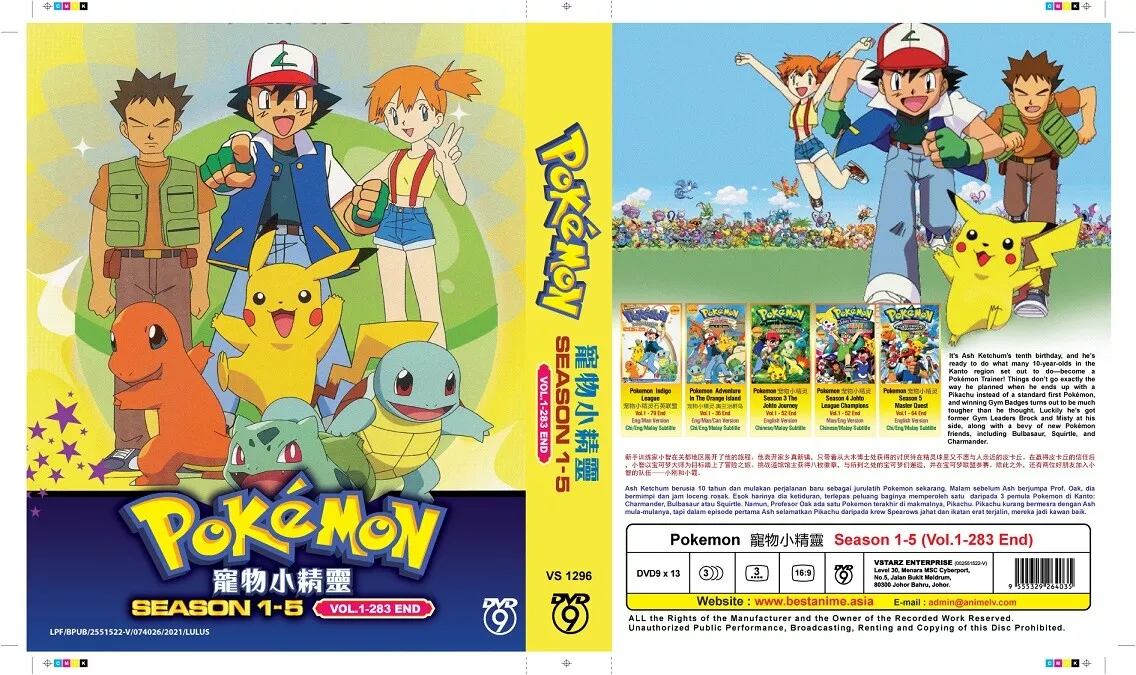 Dvd Anime Pokémon 1ª Temporada Liga Indígo Dublado