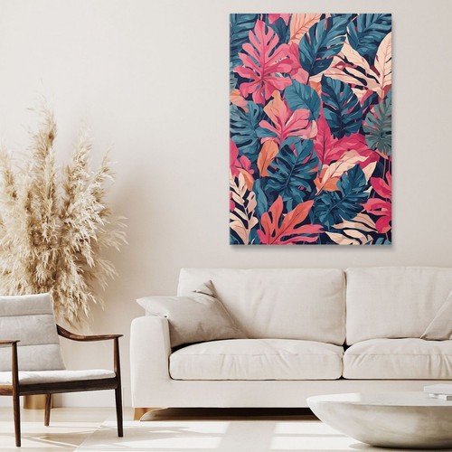 Quadro Botanico Moderno Foglie Tropicali Astratte Vivaci , btn25 quadro stampa s - Imagen 3 de 4