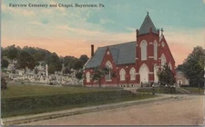 Postcard Fairview Cemetery and Chapel  Boyertown PA 