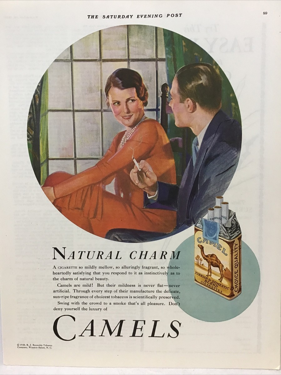 1930 cigarette ads Vintage 1930 CAMEL Cigarettes Tobacco Smoking 30's Ephemera Print Ad