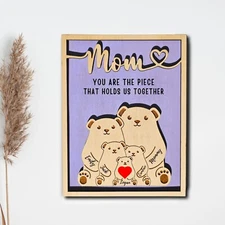 Custom Mothers Day Bear Sign | Mothers day gift | Personalized Gift for Mom |
